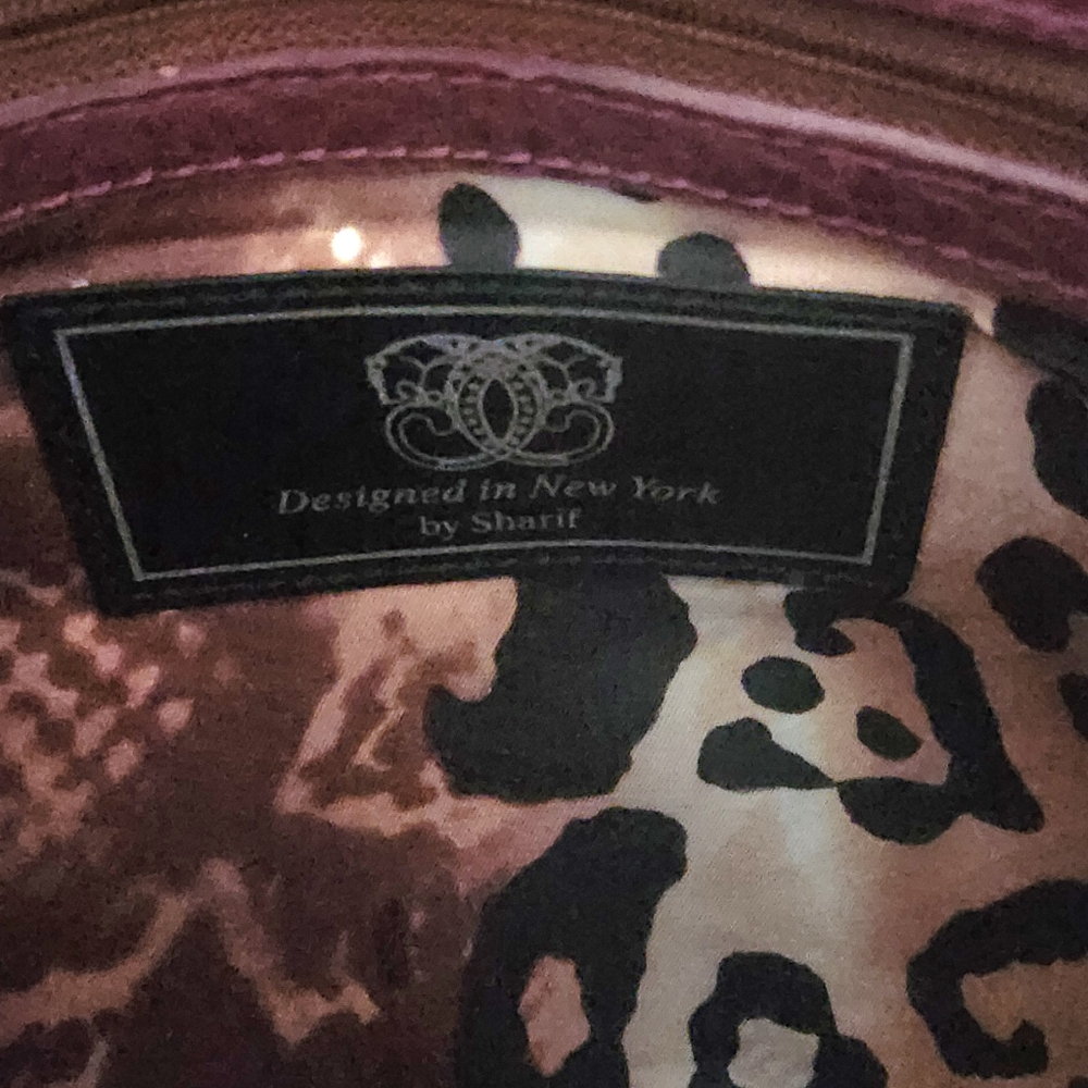 VINTAGE Original By Sharif Vintage Genuine Leather & Sequin Cross Body Bag